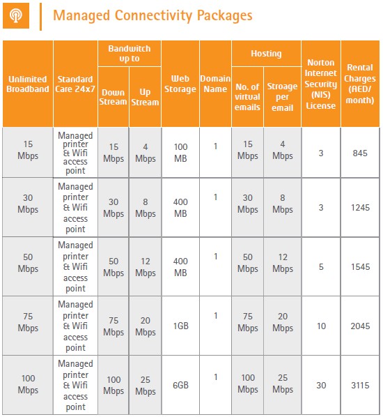 Etisalat Managed Connectivity Packages